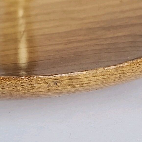 Oregon Made in USA Myrtlewood Gold Metal Handle Wooden Server Dish Brown Vintage - Picture 10 of 10